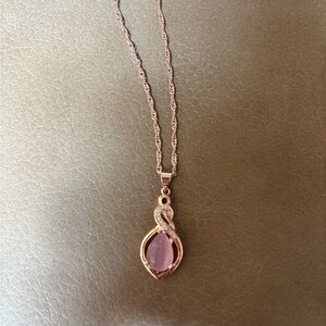 Elegant rose gold Pink Pendant Necklace